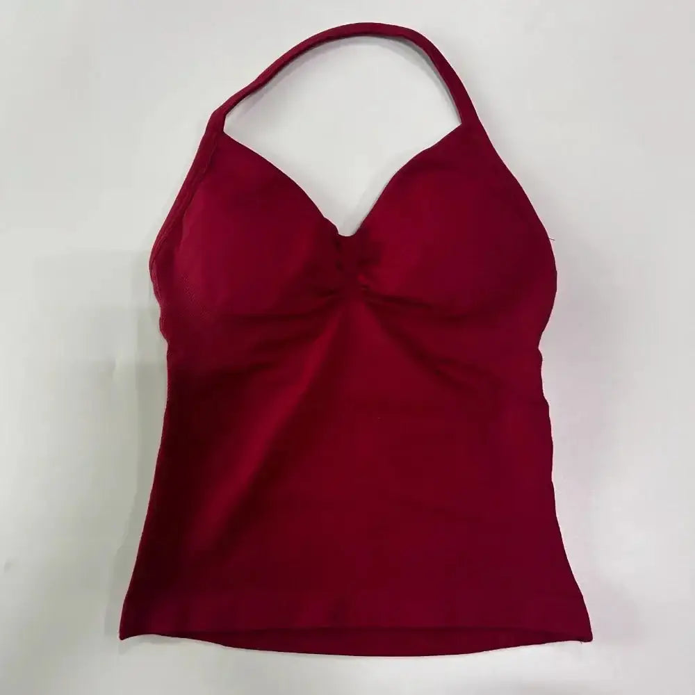 Impact Longline Strappy Gym Top Custom Logo Backless Gym Clothes Women Scrunch Built - in Bra With Removable Cups Yoga Tank Tops - The Lady's Haven