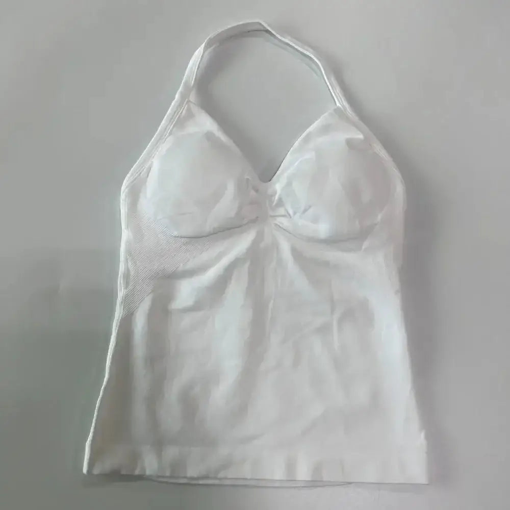 Impact Longline Strappy Gym Top Custom Logo Backless Gym Clothes Women Scrunch Built - in Bra With Removable Cups Yoga Tank Tops - The Lady's Haven