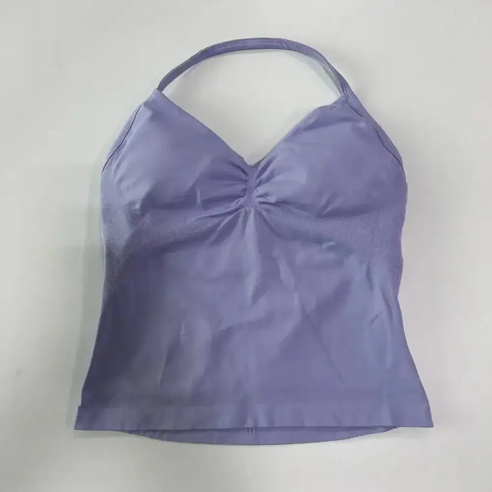 Impact Longline Strappy Gym Top Custom Logo Backless Gym Clothes Women Scrunch Built - in Bra With Removable Cups Yoga Tank Tops - The Lady's Haven