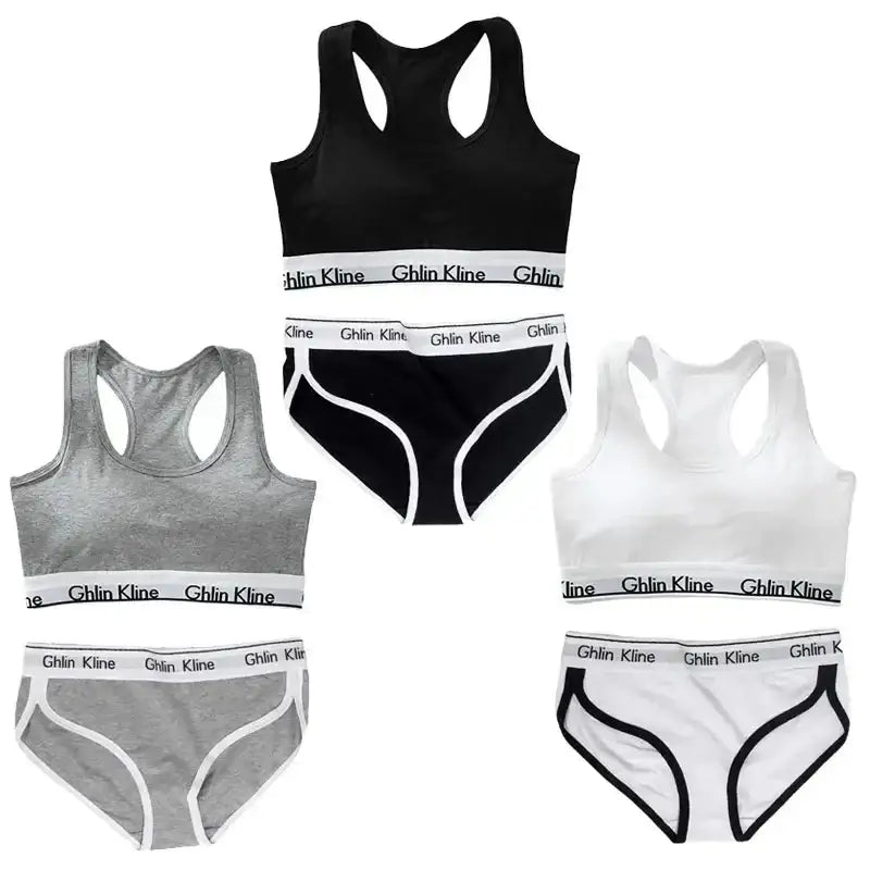 Kit Sports Bra Panty Set Body Shaped Sponge Pad Vest with Underwear - The Lady's Haven