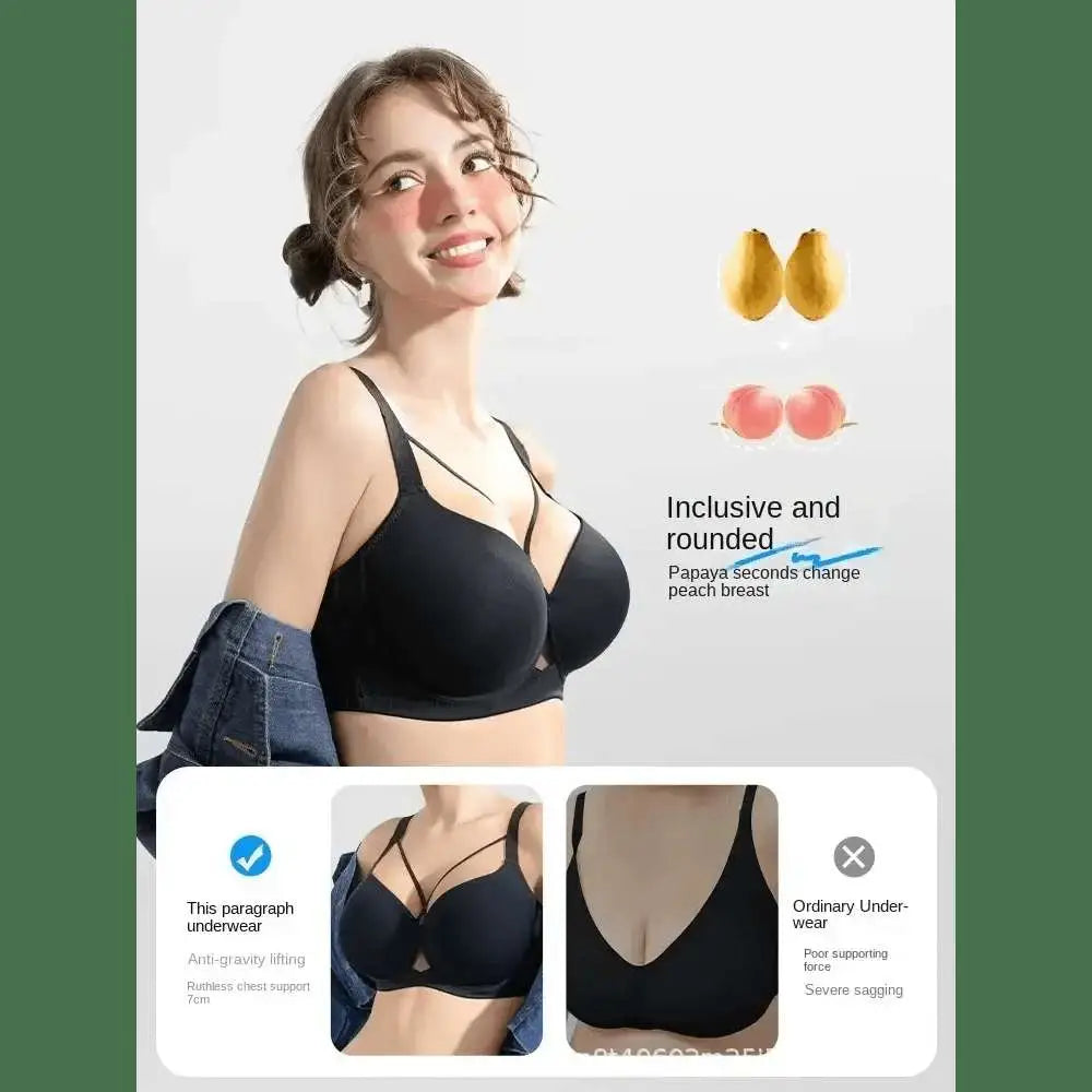 Large Size Seamless Lingerie for Women Thin and Sexy Bra Comfortable Top Up Push - up Anti Sagging Sports Breast Collection Bras - The Lady's Haven