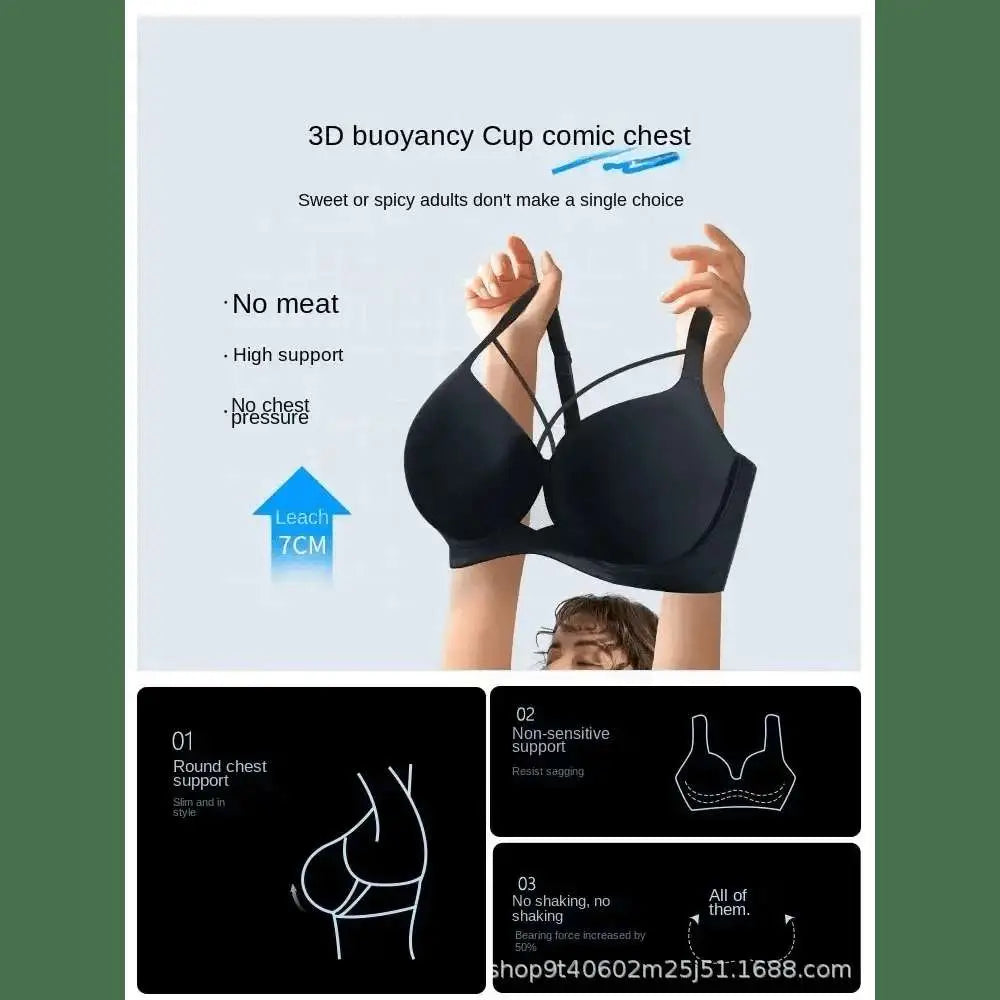 Large Size Seamless Lingerie for Women Thin and Sexy Bra Comfortable Top Up Push - up Anti Sagging Sports Breast Collection Bras - The Lady's Haven