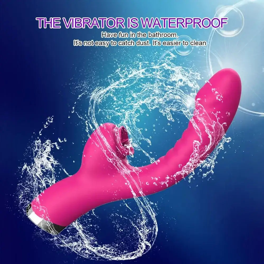 Tongue Licking Vibrator 2 In 1 Adult Women Sex Toys Dildos Vibrators Clitoris Stimulator With 20 Speeds Vibrators Sex Product - The Lady's Haven