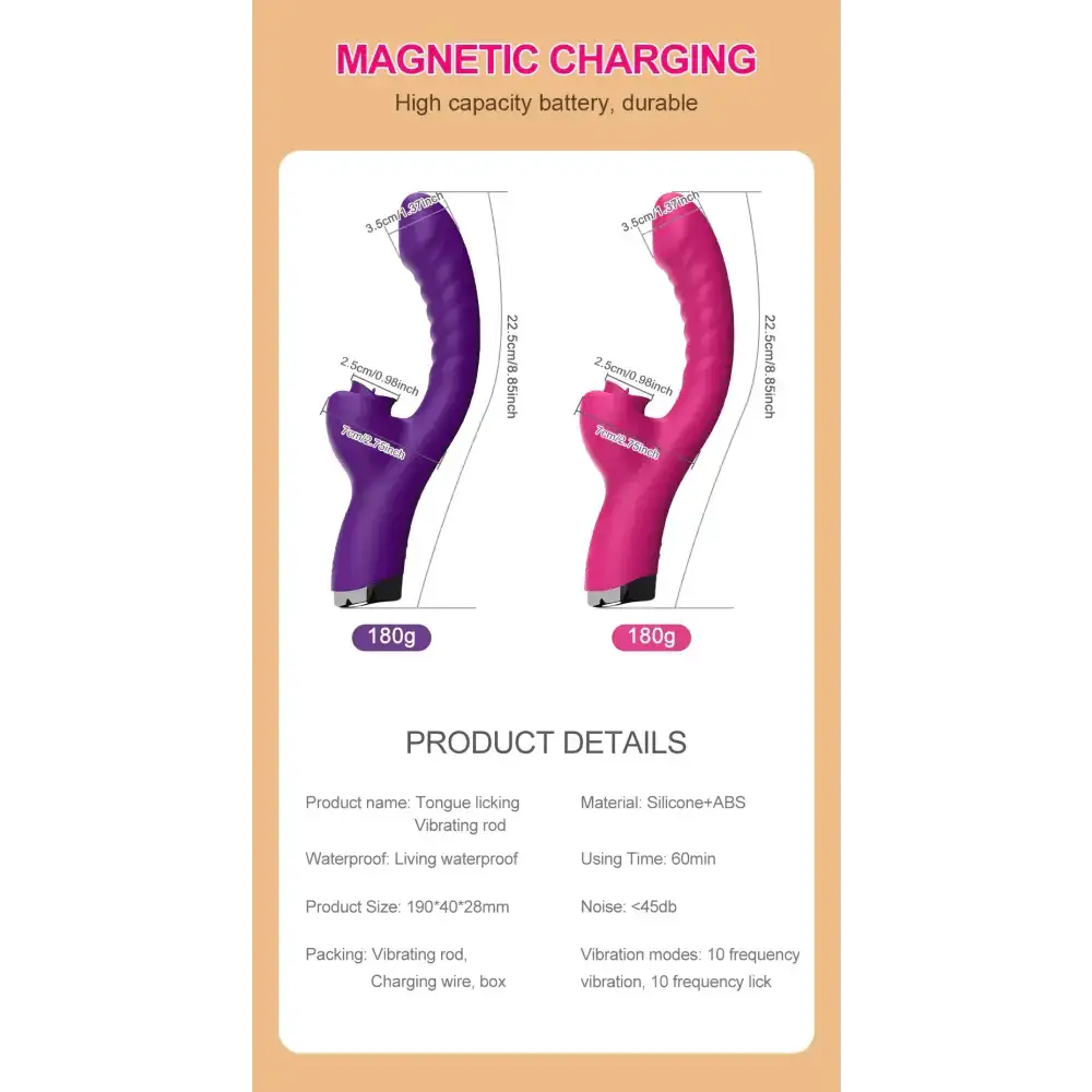 Tongue Licking Vibrator 2 In 1 Adult Women Sex Toys Dildos Vibrators Clitoris Stimulator With 20 Speeds Vibrators Sex Product - The Lady's Haven