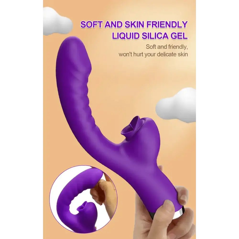 Tongue Licking Vibrator 2 In 1 Adult Women Sex Toys Dildos Vibrators Clitoris Stimulator With 20 Speeds Vibrators Sex Product - The Lady's Haven