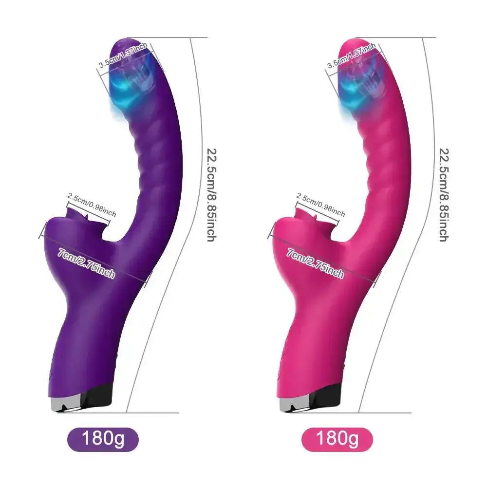 Tongue Licking Vibrator 2 In 1 Adult Women Sex Toys Dildos Vibrators Clitoris Stimulator With 20 Speeds Vibrators Sex Product - The Lady's Haven