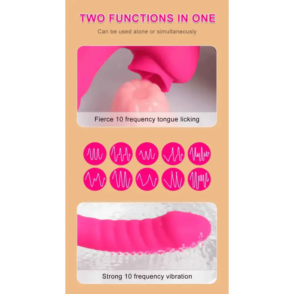 Tongue Licking Vibrator 2 In 1 Adult Women Sex Toys Dildos Vibrators Clitoris Stimulator With 20 Speeds Vibrators Sex Product - The Lady's Haven