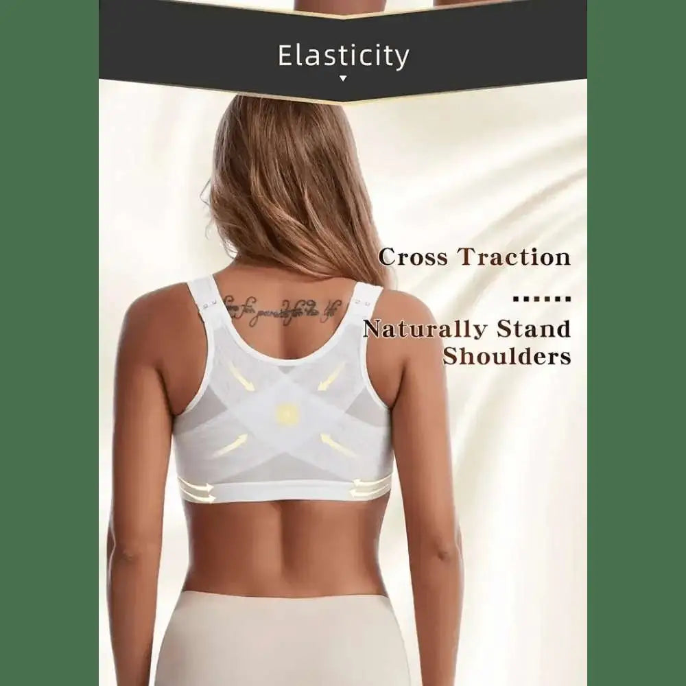 Vest Bras S - 5XL Front Closure Posture Corrector Lift Up Bra Women Push Up Cross Back Underwear Shockproof Sports Support Fitness - The Lady's Haven