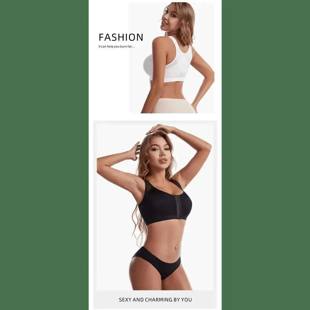 Vest Bras S - 5XL Front Closure Posture Corrector Lift Up Bra Women Push Up Cross Back Underwear Shockproof Sports Support Fitness - The Lady's Haven