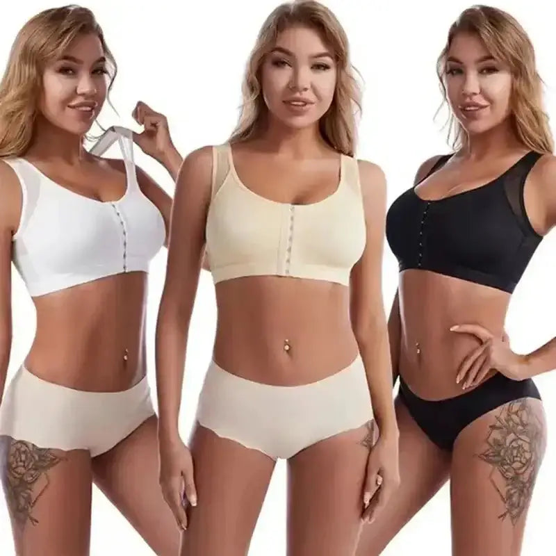 Vest Bras S - 5XL Front Closure Posture Corrector Lift Up Bra Women Push Up Cross Back Underwear Shockproof Sports Support Fitness - The Lady's Haven