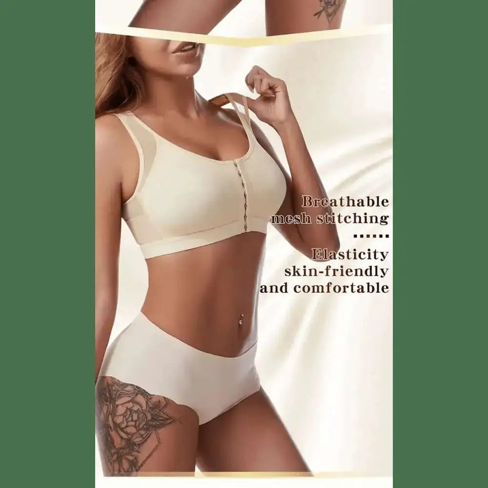 Vest Bras S - 5XL Front Closure Posture Corrector Lift Up Bra Women Push Up Cross Back Underwear Shockproof Sports Support Fitness - The Lady's Haven