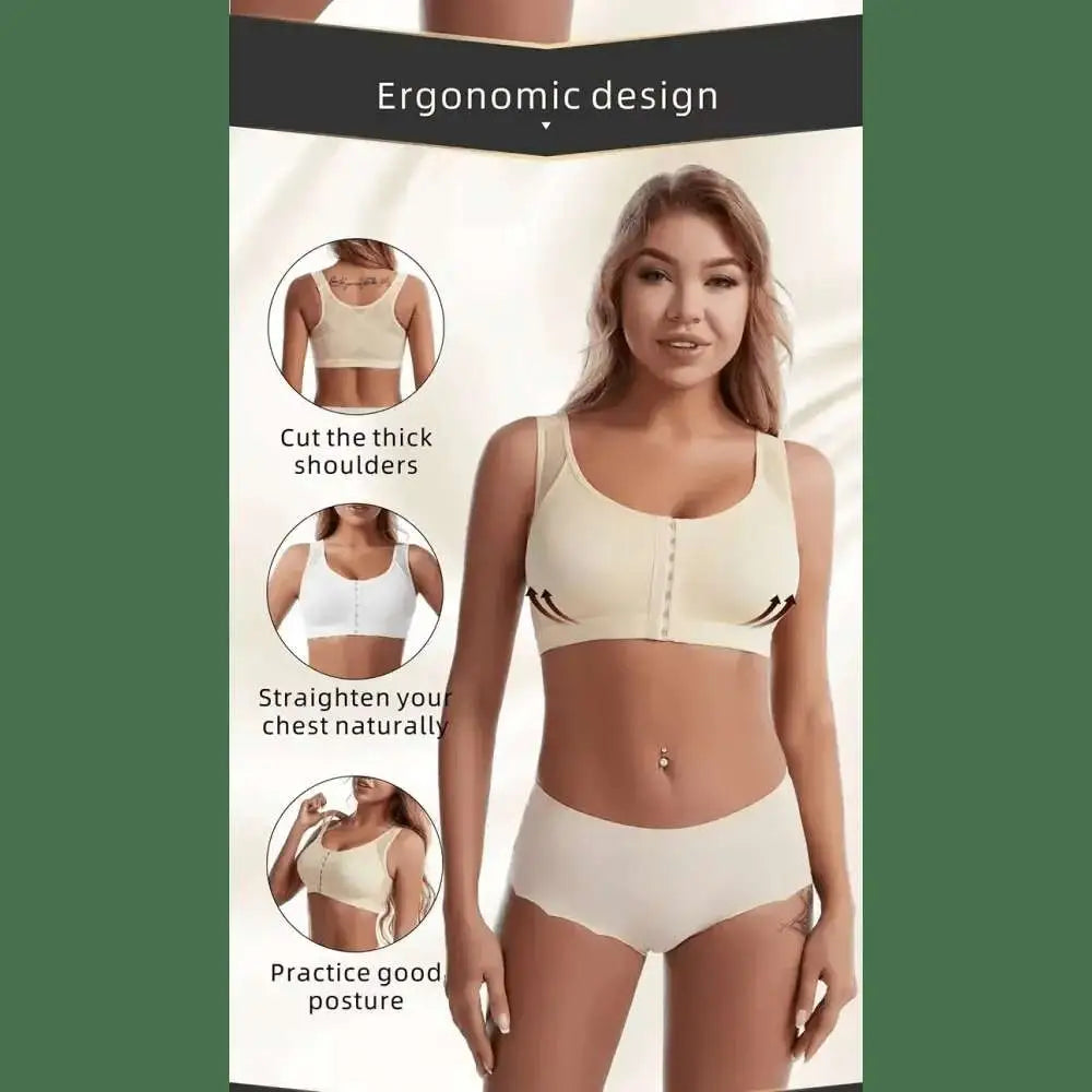 Vest Bras S - 5XL Front Closure Posture Corrector Lift Up Bra Women Push Up Cross Back Underwear Shockproof Sports Support Fitness - The Lady's Haven