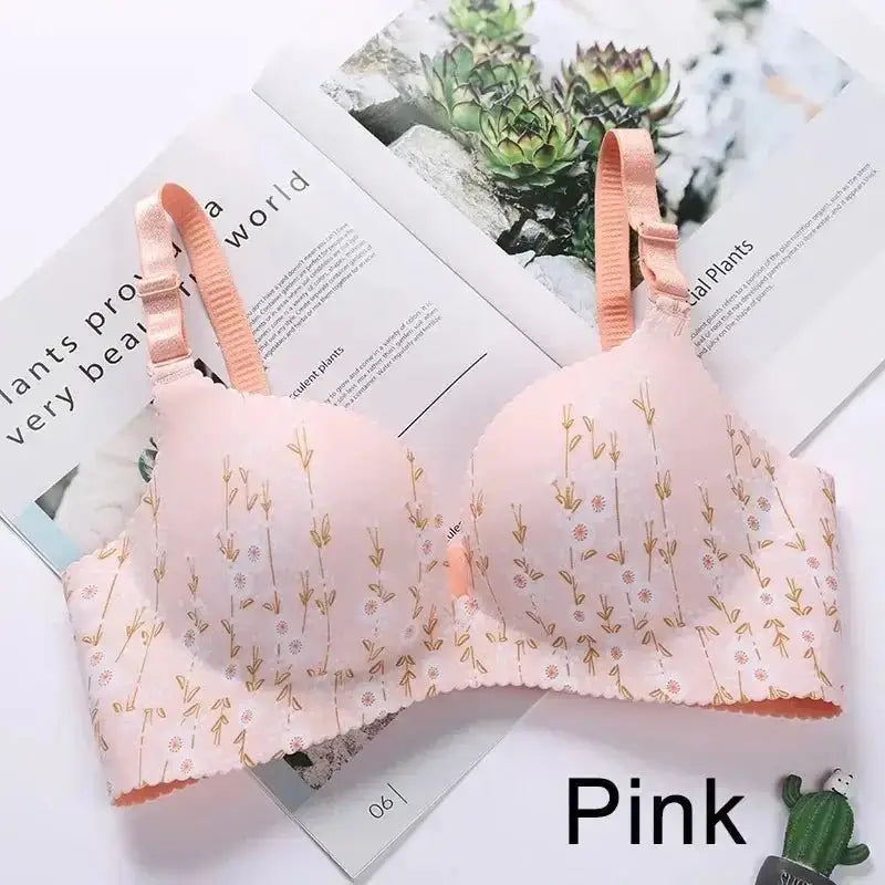 Women Flower Print Seamless Bra Sexy Lingerie Floral Push Up Bras One - Piece Underwear - The Lady's Haven