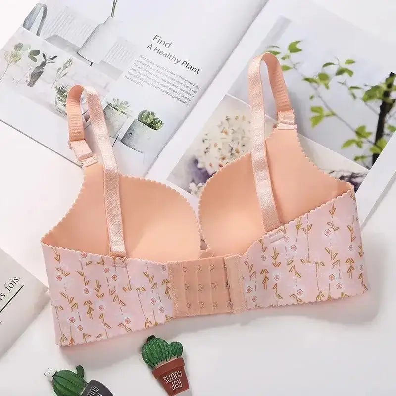 Women Flower Print Seamless Bra Sexy Lingerie Floral Push Up Bras One - Piece Underwear - The Lady's Haven