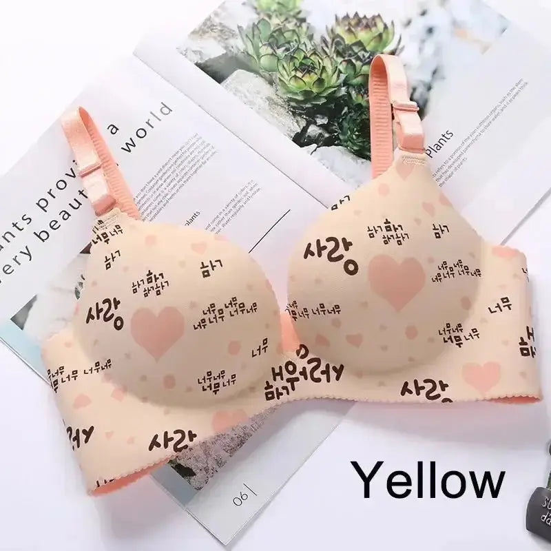 Women Flower Print Seamless Bra Sexy Lingerie Floral Push Up Bras One - Piece Underwear - The Lady's Haven