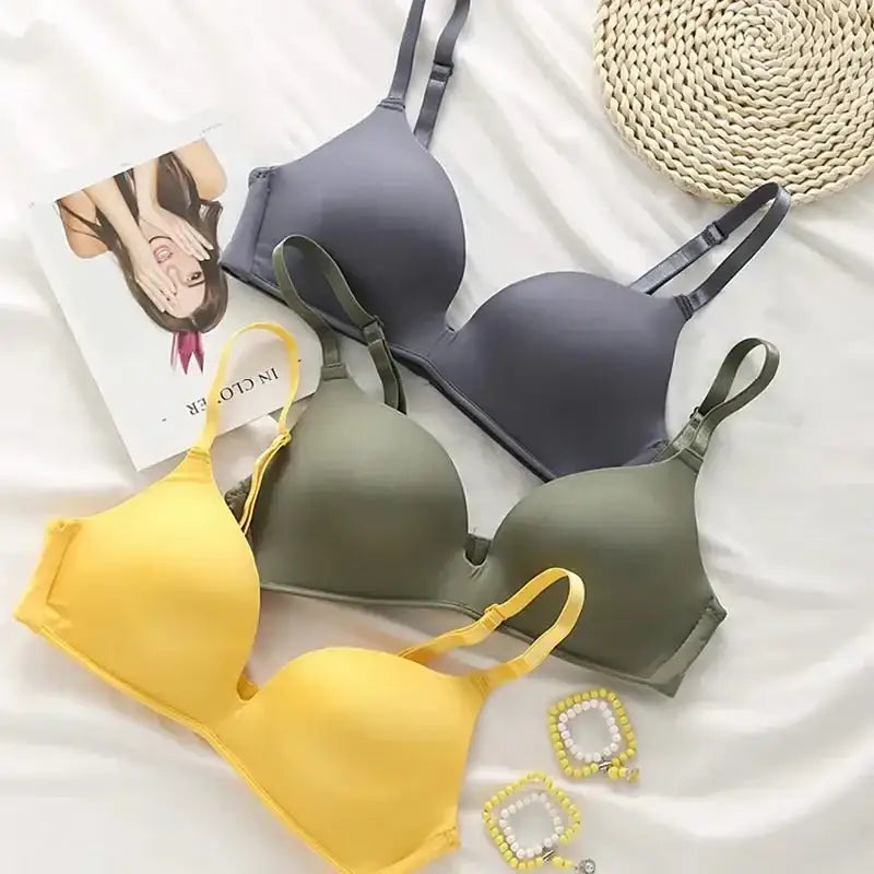 Women Seamless Bra Sexy No Wire Push Up Underwear Girls Students Breathable Thin 10 Colors Bras Female's Bra Breathable Gathered - The Lady's Haven