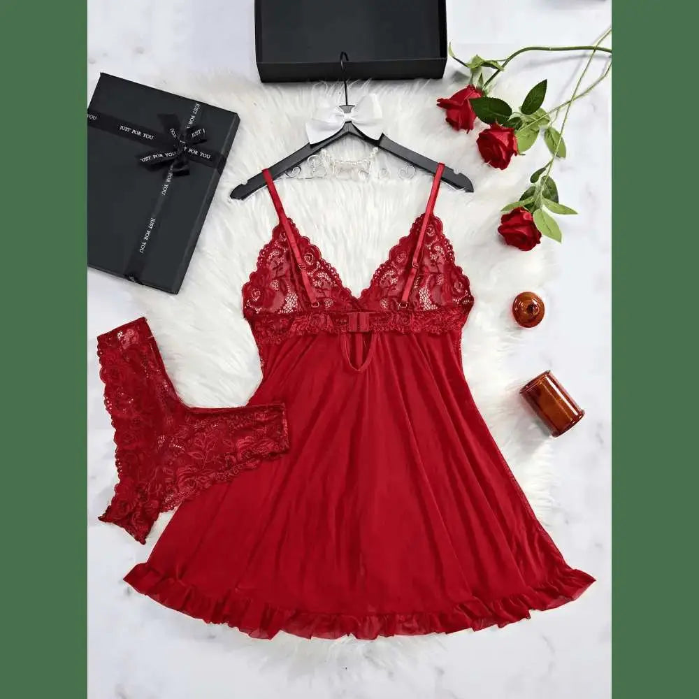Women Sexy Dress Erotic Underwear Sets Transparent Porno Lace Bra And Panty Set Lingerie Hot Sleepwear Babydoll Lingerie - The Lady's Haven
