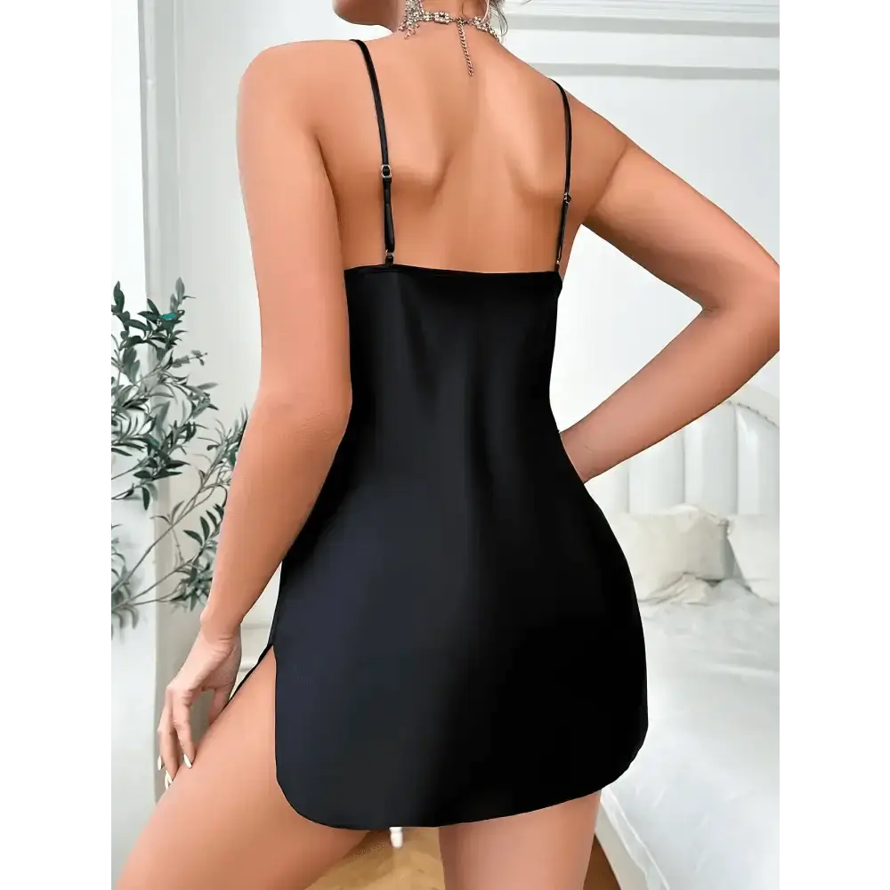 Women's Silk Nightdress Elegant Solid Color Sexy Camisole Dress Comfortable All - Season Loungewear - The Lady's Haven